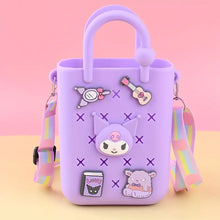 Premium Silicone Tote Bag with Charms & Body Strap