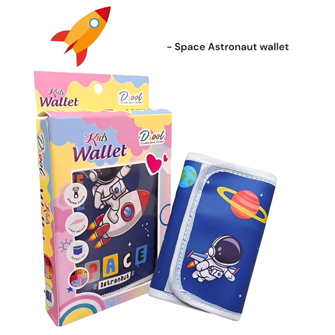 Fun Kids Wallet – Trifold Faux Leather Wallet in Gift Box (Assorted Themes)